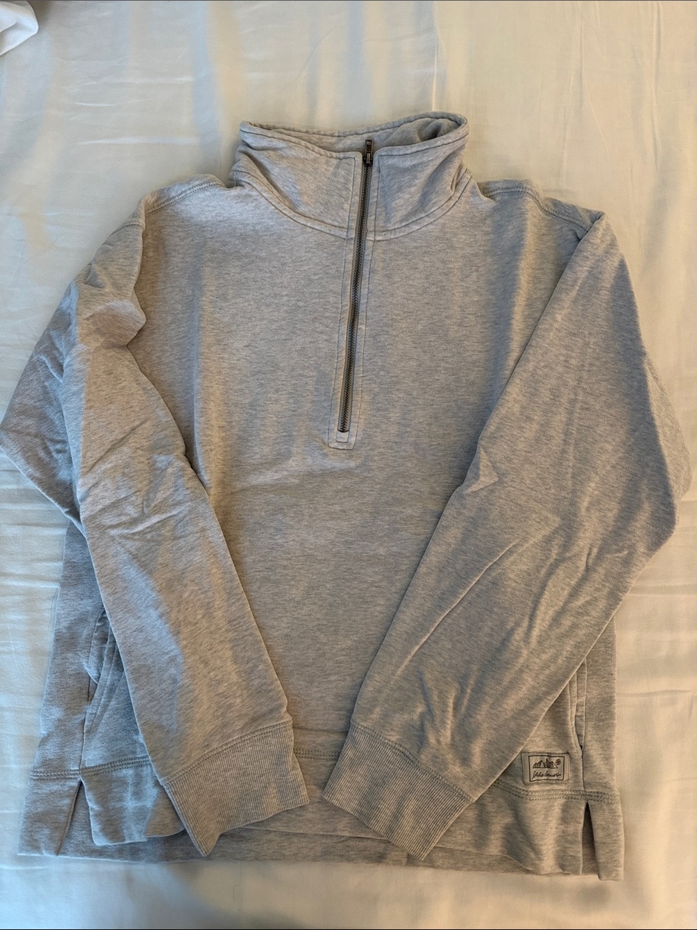 Eddie Bauer Light Gray Half-Zip Pullover